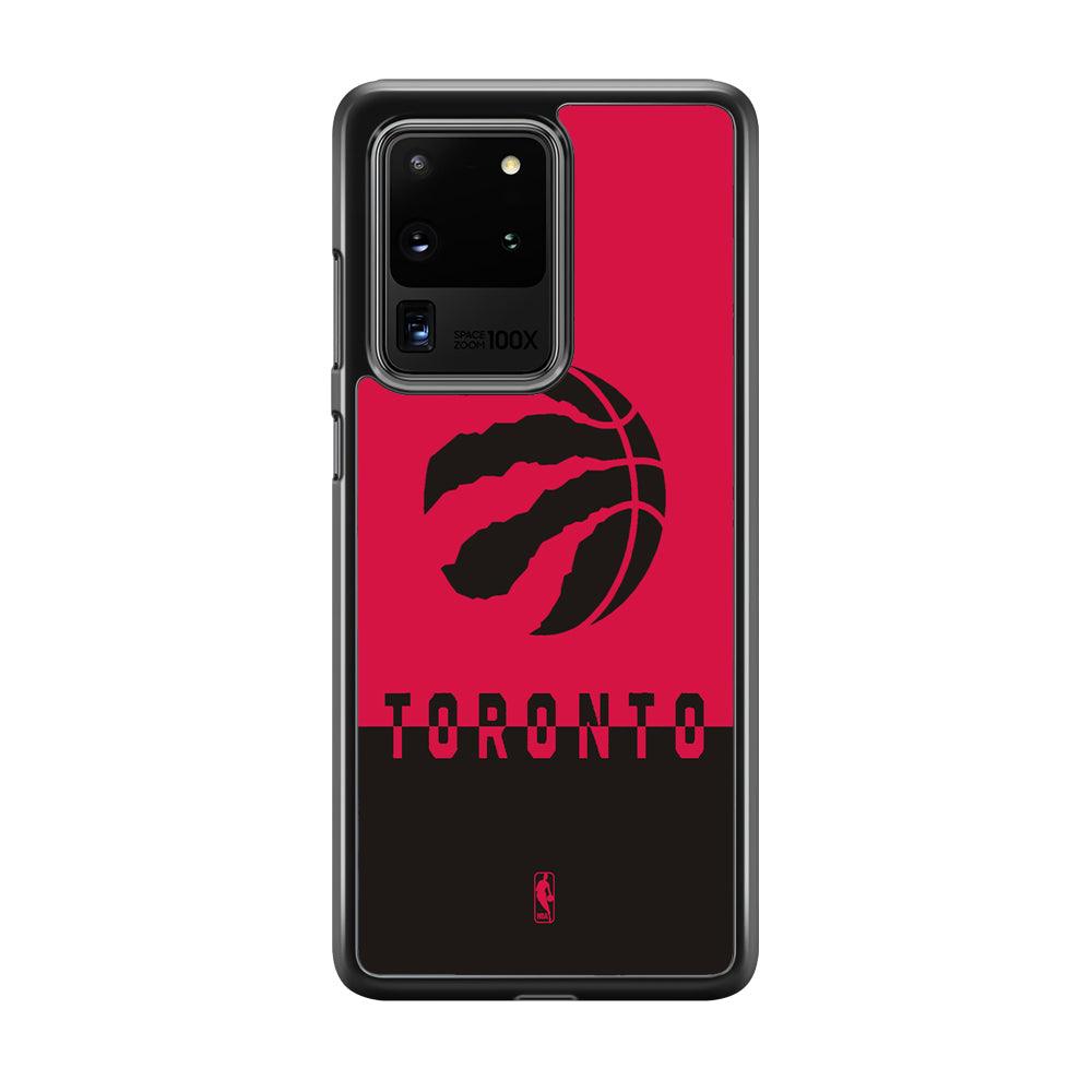 NBA Toronto Raptors Bold Samsung Galaxy S20 Ultra Case-Rubber White (2D Case)-Oxvistore