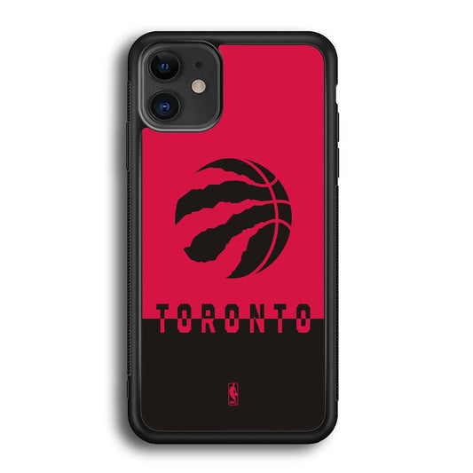NBA Toronto Raptors Bold iPhone 12 Case-Rubber Black (2D Case)-Oxvistore
