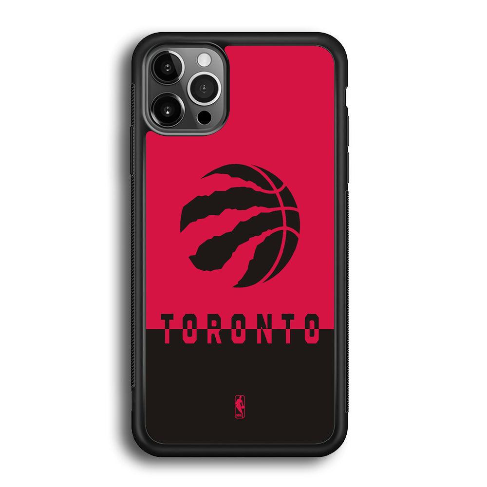 NBA Toronto Raptors Bold iPhone 12 Pro Case-Rubber Black (2D Case)-Oxvistore
