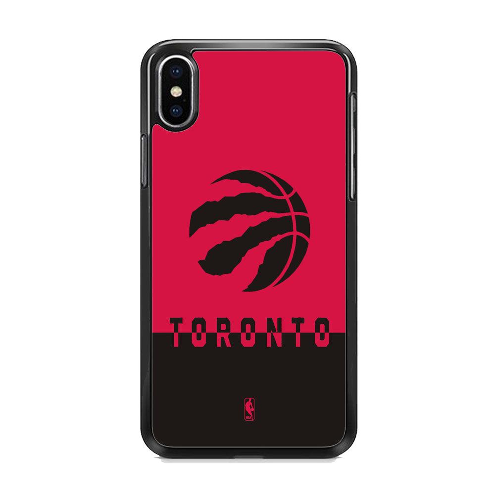 NBA Toronto Raptors Bold iPhone XS MAX Case-Rubber Black (2D Case)-Oxvistore