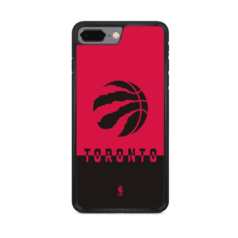 NBA Toronto Raptors Bold iPhone 8 Plus Case-Rubber Black (2D Case)-Oxvistore