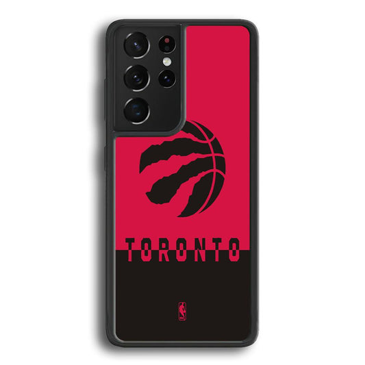 NBA Toronto Raptors Bold Samsung Galaxy S24 Ultra Case-Rubber Black (2D Case)-Oxvistore