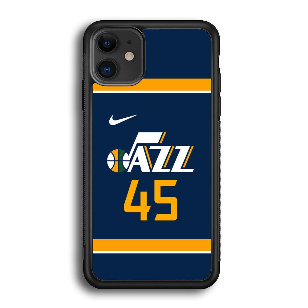NBA Utah Jazz Jersey iPhone 11 Case-Rubber Black (2D Case)-Oxvistore