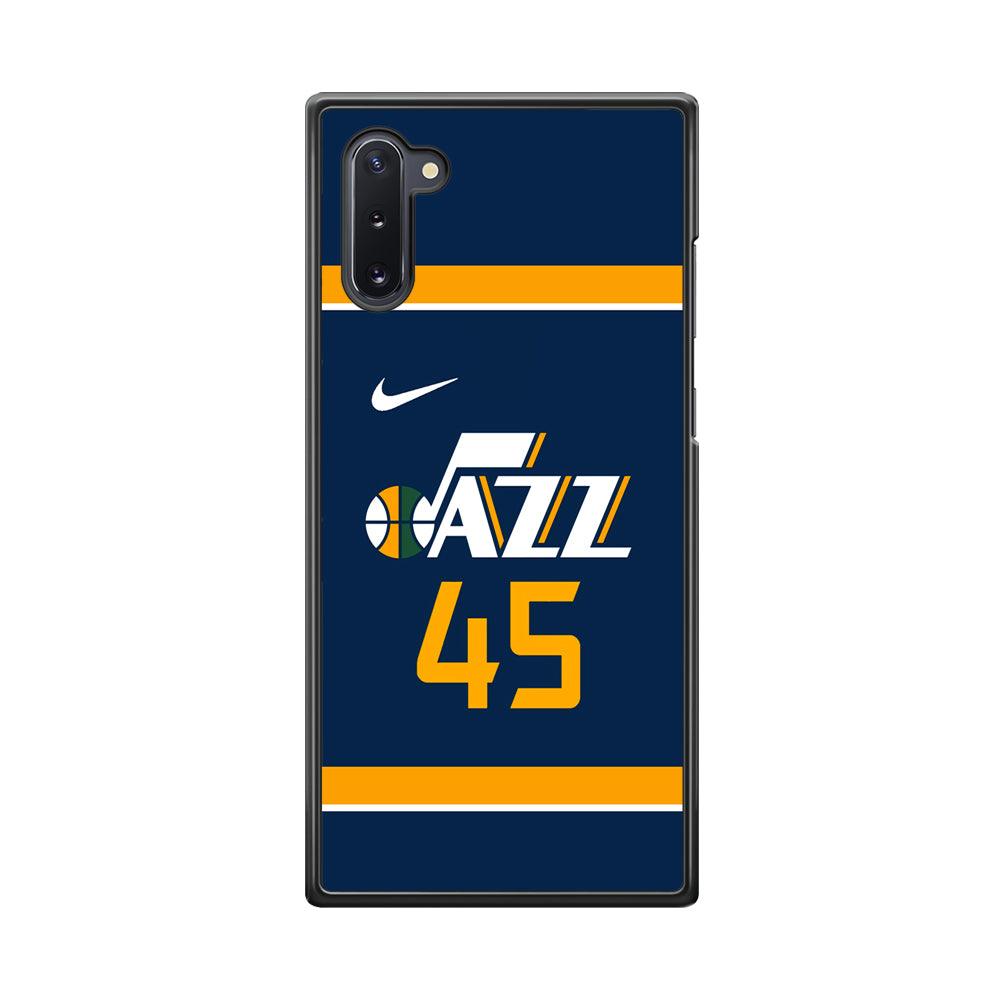 NBA Utah Jazz Jersey Samsung Galaxy Note 10 Case-Rubber Black (2D Case)-Oxvistore