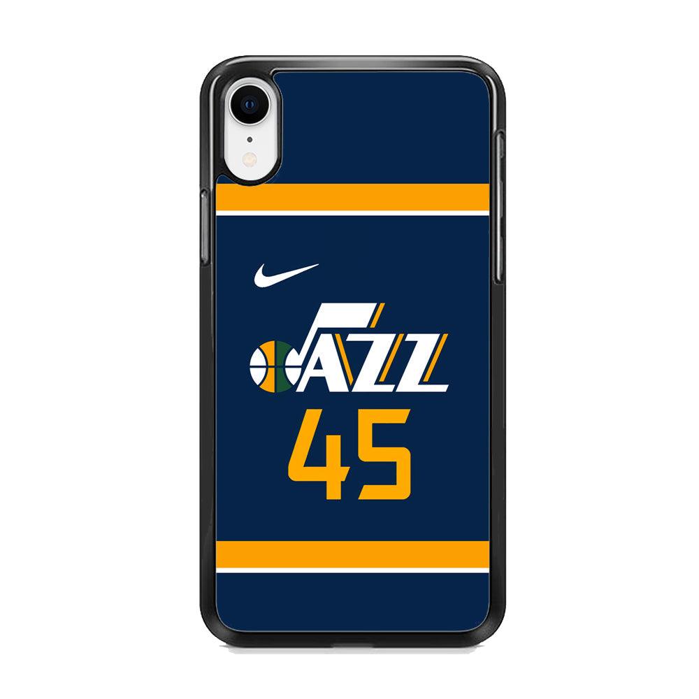 NBA Utah Jazz Jersey iPhone XR Case-Rubber White (2D Case)-Oxvistore