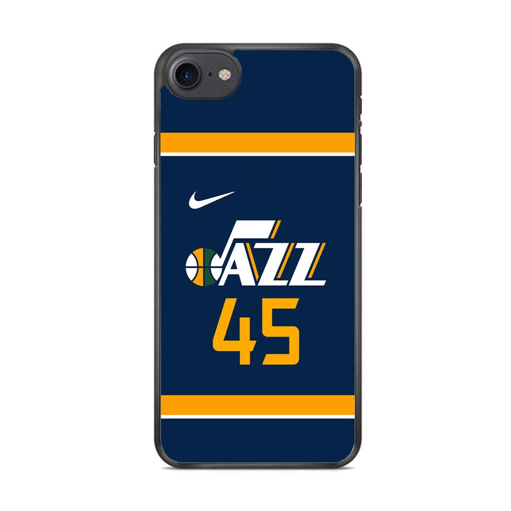 NBA Utah Jazz Jersey iPhone 7 Case-Rubber Black (2D Case)-Oxvistore