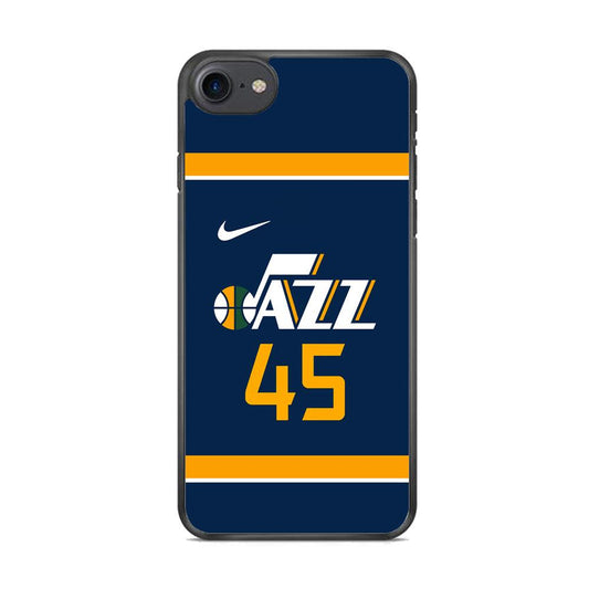 NBA Utah Jazz Jersey iPhone 7 Case-Rubber Black (2D Case)-Oxvistore