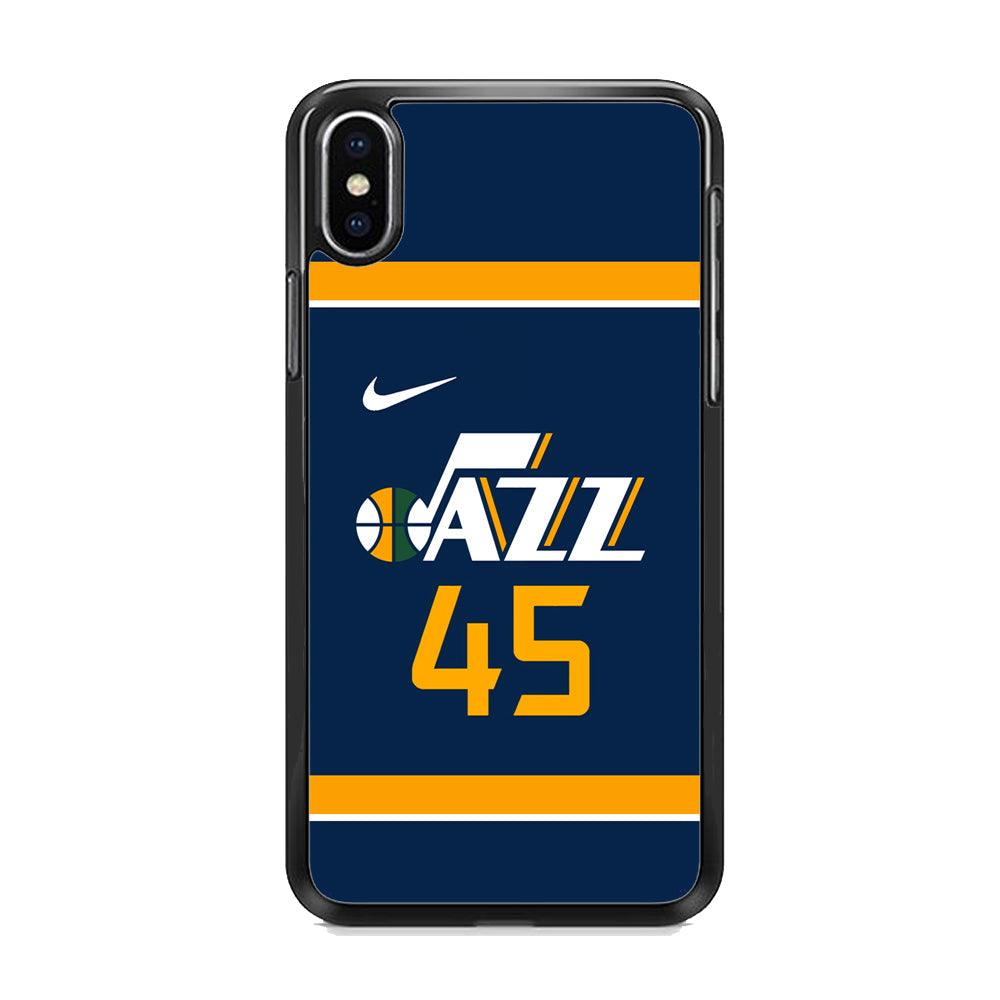 NBA Utah Jazz Jersey iPhone XS MAX Case-Rubber Black (2D Case)-Oxvistore
