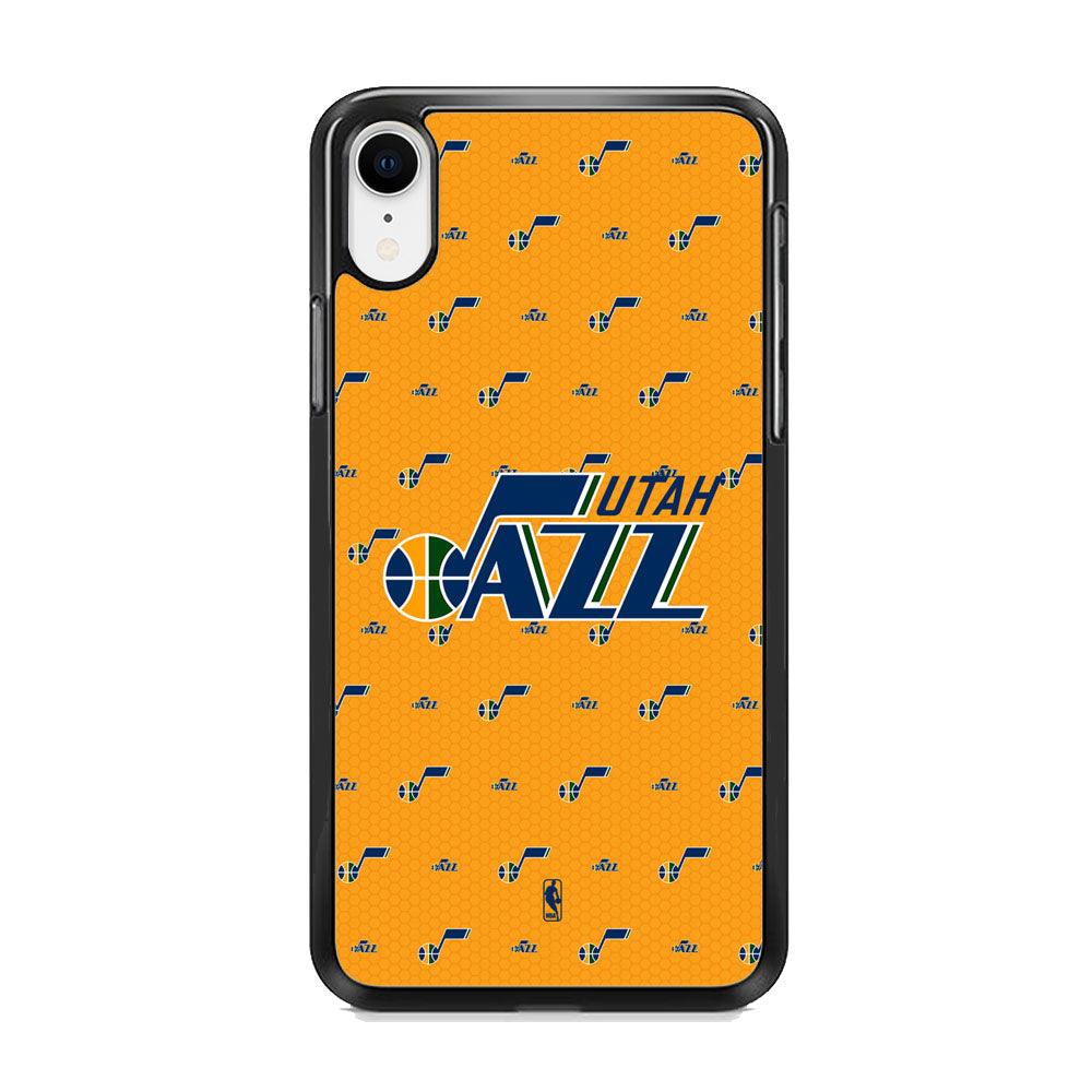 NBA Utah Jazz Orange Nest iPhone XR Case-Rubber Black (2D Case)-Oxvistore