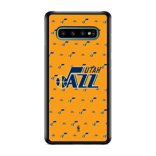 NBA Utah Jazz Orange Nest Samsung Galaxy S10 Case-Rubber Black (2D Case)-Oxvistore