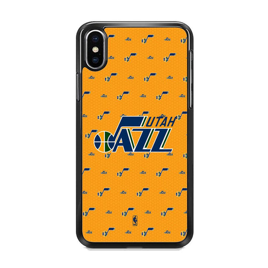 NBA Utah Jazz Orange Nest iPhone X Case-Rubber Black (2D Case)-Oxvistore