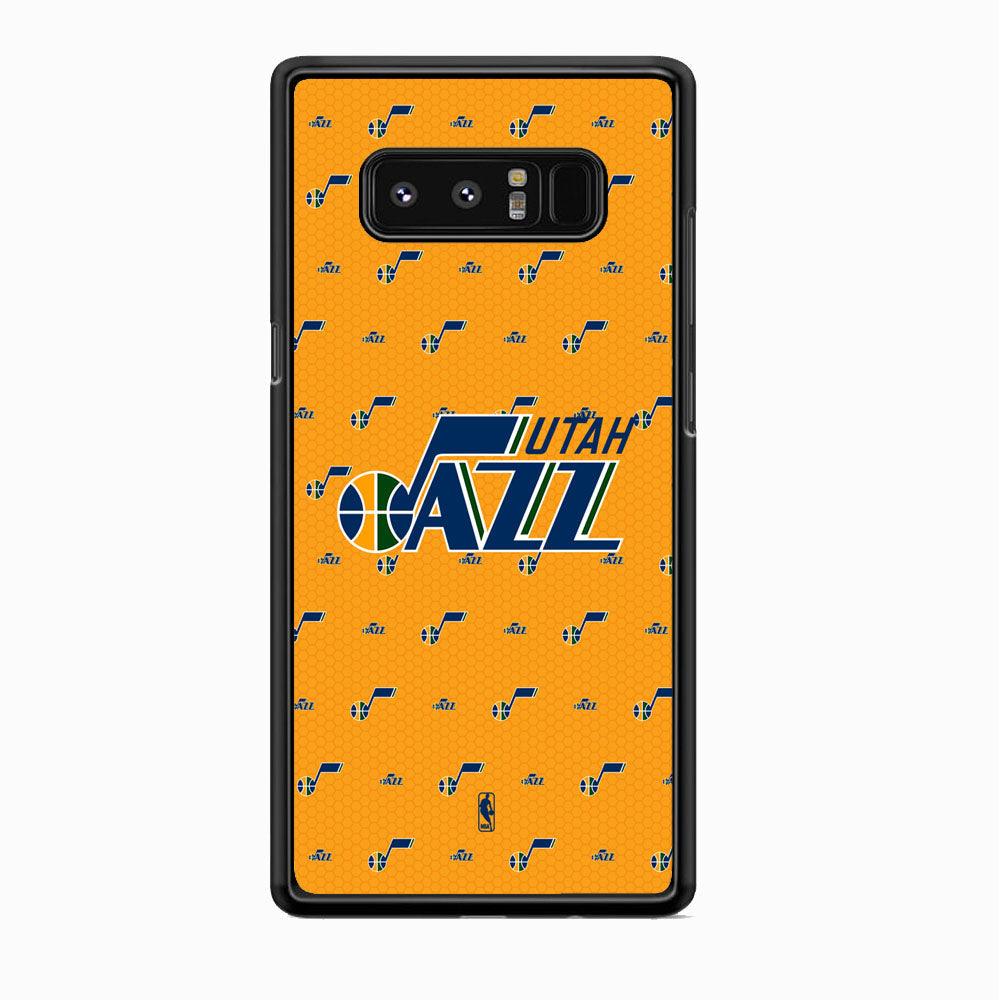 NBA Utah Jazz Orange Nest Samsung Galaxy Note 8 Case-Rubber Black (2D Case)-Oxvistore