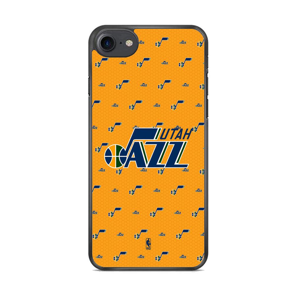 NBA Utah Jazz Orange Nest iPhone 8 Case-Rubber Black (2D Case)-Oxvistore