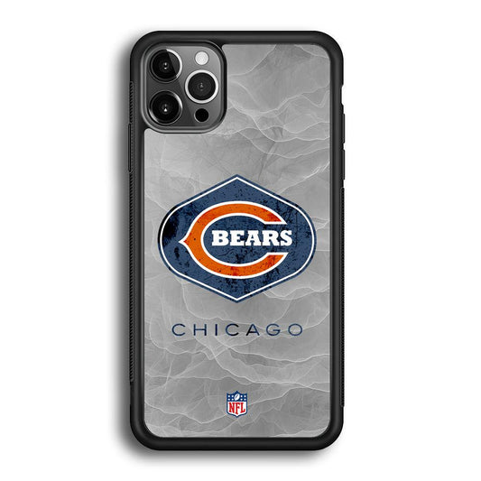 NFL Chicago Bears Smoke Wave iPhone 12 Pro Max Case-Rubber Black (2D Case)-Oxvistore