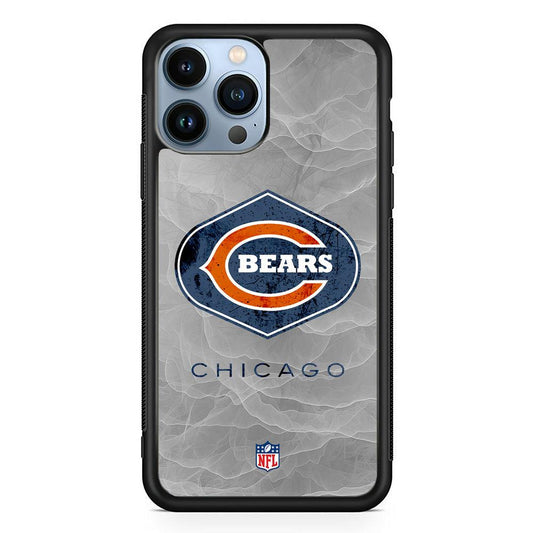 NFL Chicago Bears Smoke Wave iPhone 14 Pro Case-Rubber Black (2D Case)-Oxvistore