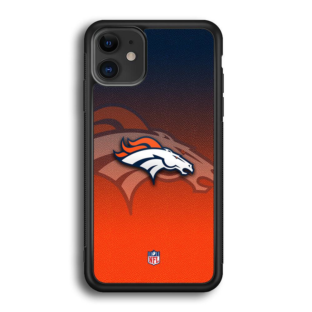 NFL Denver Broncos The Gradation Wall iPhone 12 Case-Rubber White (2D Case)-Oxvistore