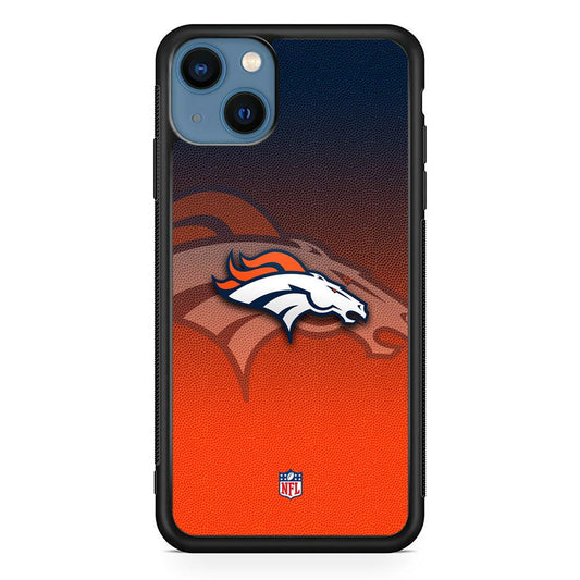 NFL Denver Broncos The Gradation Wall iPhone 15 Case-Rubber Black (2D Case)-Oxvistore