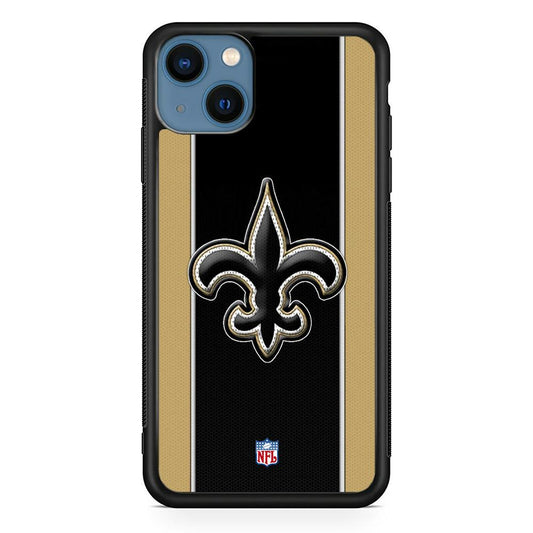 NFL New Orleans Saints Straight iPhone 14 Case-Rubber Black (2D Case)-Oxvistore