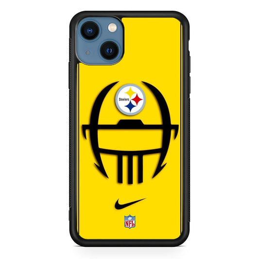 NFL Pittsburgh Steelers Ring of Face iPhone 13 Case-Rubber Black (2D Case)-Oxvistore