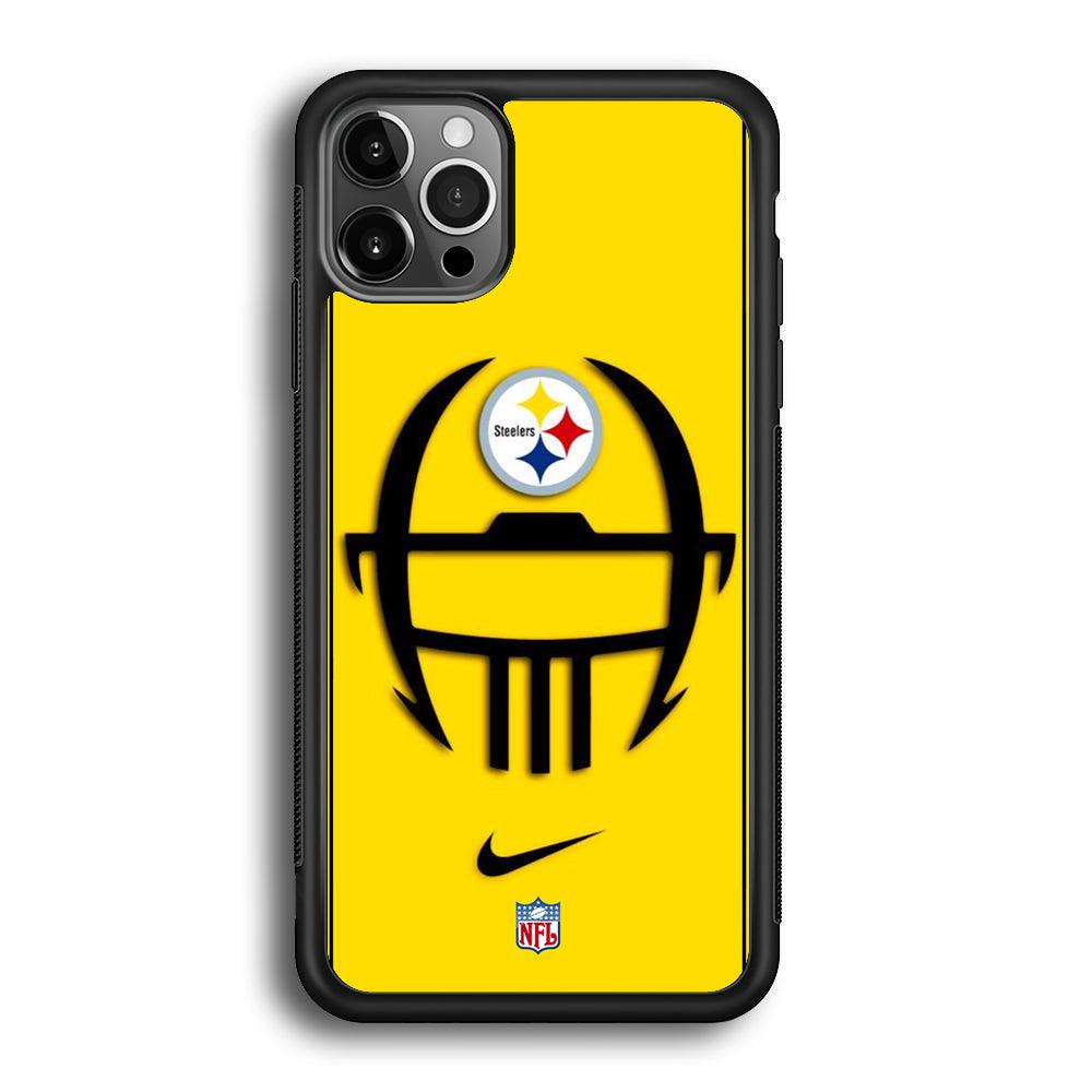 NFL Pittsburgh Steelers Ring of Face iPhone 12 Pro Max Case-Rubber White (2D Case)-Oxvistore
