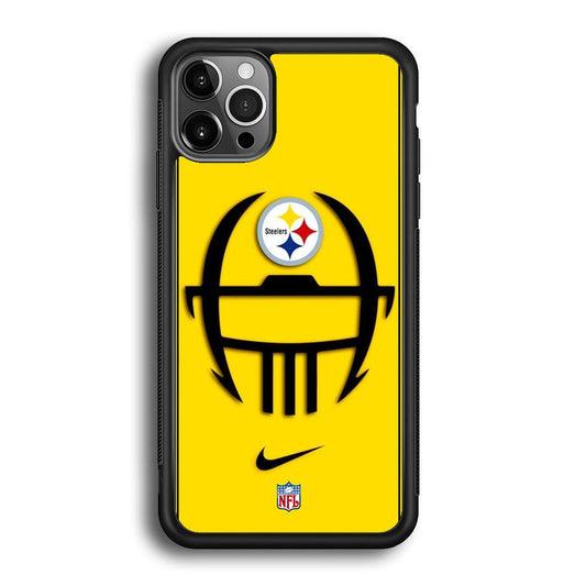 NFL Pittsburgh Steelers Ring of Face iPhone 12 Pro Max Case-Rubber White (2D Case)-Oxvistore