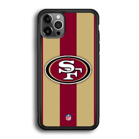 NFL San Francisco 49ers Dash in Maroon iPhone 12 Pro Case-Rubber White (2D Case)-Oxvistore