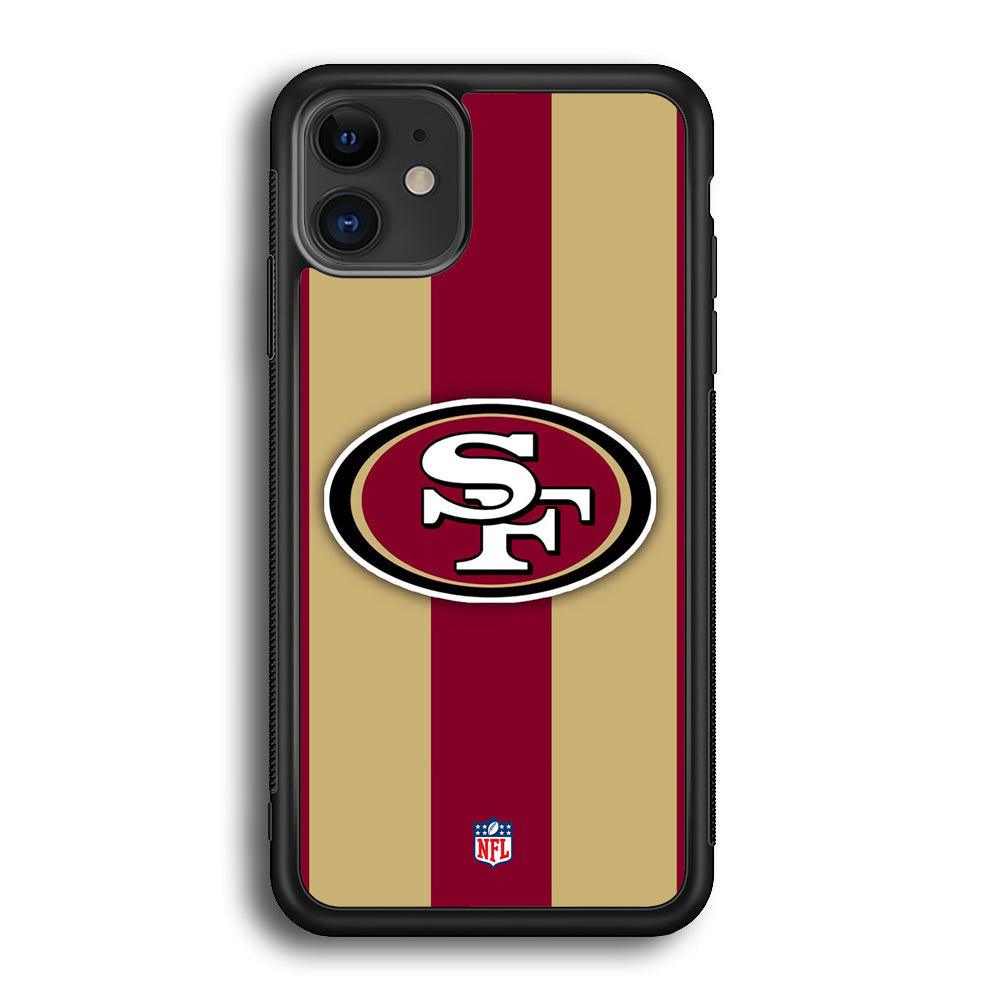 NFL San Francisco 49ers Dash in Maroon iPhone 11 Case-Rubber White (2D Case)-Oxvistore