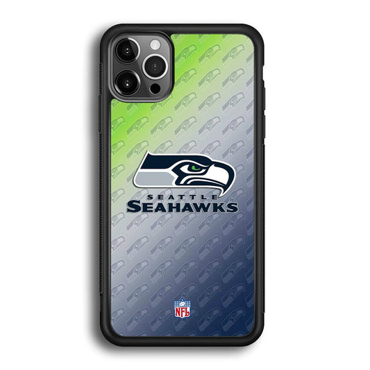 NFL Seattle Seahawks Hawks Tone iPhone 12 Pro Max Case-Rubber Black (2D Case)-Oxvistore