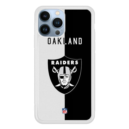 NFL The Oakland Raiders B&W Side iPhone 15 Pro Max Case-Oxvistore