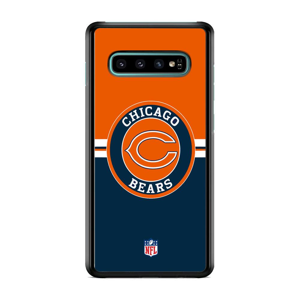 NFL Chicago Bears Circle Winner Samsung Galaxy S10 Case-Rubber Black (2D Case)-Oxvistore