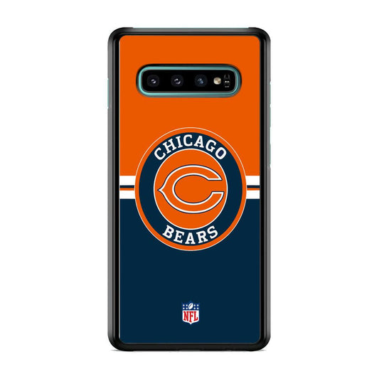 NFL Chicago Bears Circle Winner Samsung Galaxy S10 Case-Rubber Black (2D Case)-Oxvistore