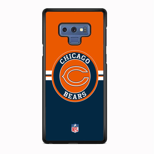 NFL Chicago Bears Circle Winner Samsung Galaxy Note 9 Case-Rubber Black (2D Case)-Oxvistore
