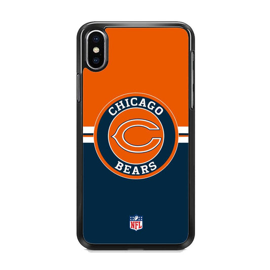 NFL Chicago Bears Circle Winner iPhone XS MAX Case-Rubber Black (2D Case)-Oxvistore