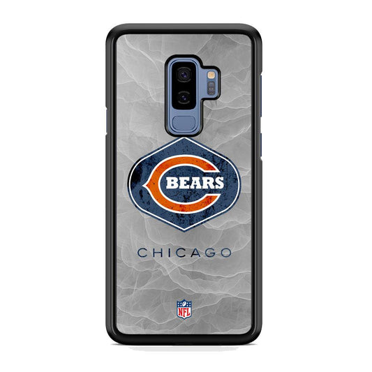 NFL Chicago Bears Smoke Wave Samsung Galaxy S9 Plus Case-Rubber Black (2D Case)-Oxvistore