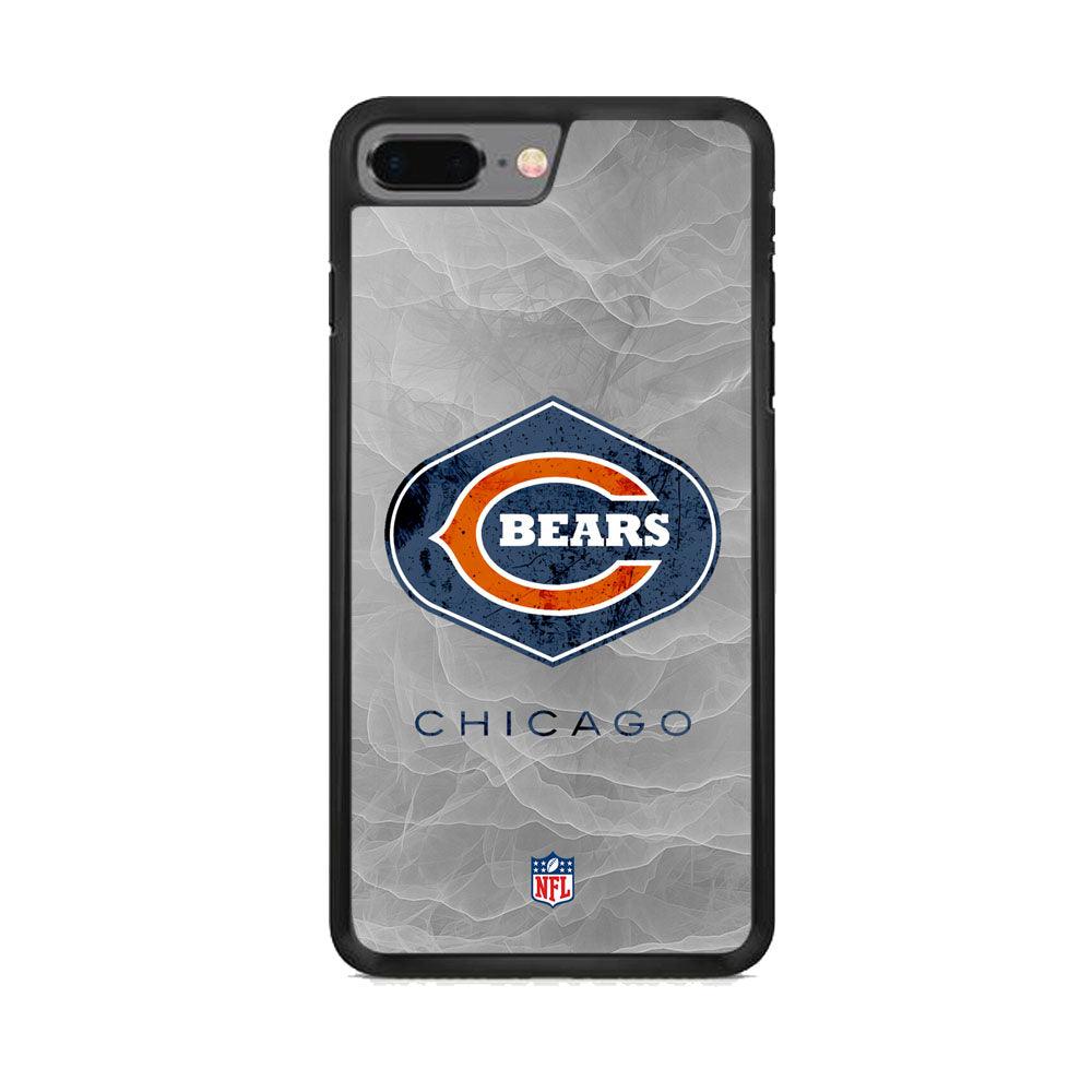 NFL Chicago Bears Smoke Wave iPhone 8 Plus Case-Rubber Black (2D Case)-Oxvistore