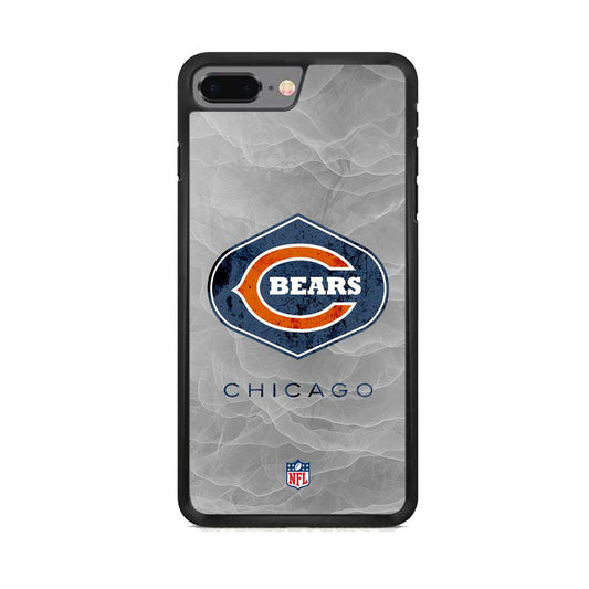 NFL Chicago Bears Smoke Wave iPhone 8 Plus Case-Rubber Black (2D Case)-Oxvistore