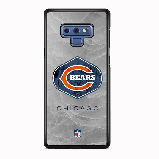 NFL Chicago Bears Smoke Wave Samsung Galaxy Note 9 Case-Rubber Black (2D Case)-Oxvistore
