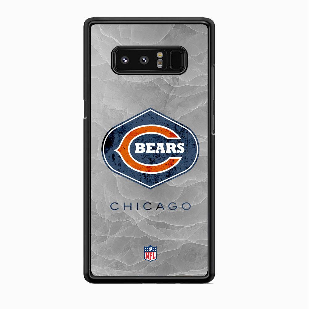 NFL Chicago Bears Smoke Wave Samsung Galaxy Note 8 Case-Rubber Black (2D Case)-Oxvistore