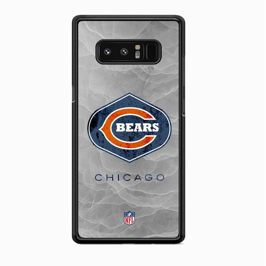 NFL Chicago Bears Smoke Wave Samsung Galaxy Note 8 Case-Rubber Black (2D Case)-Oxvistore