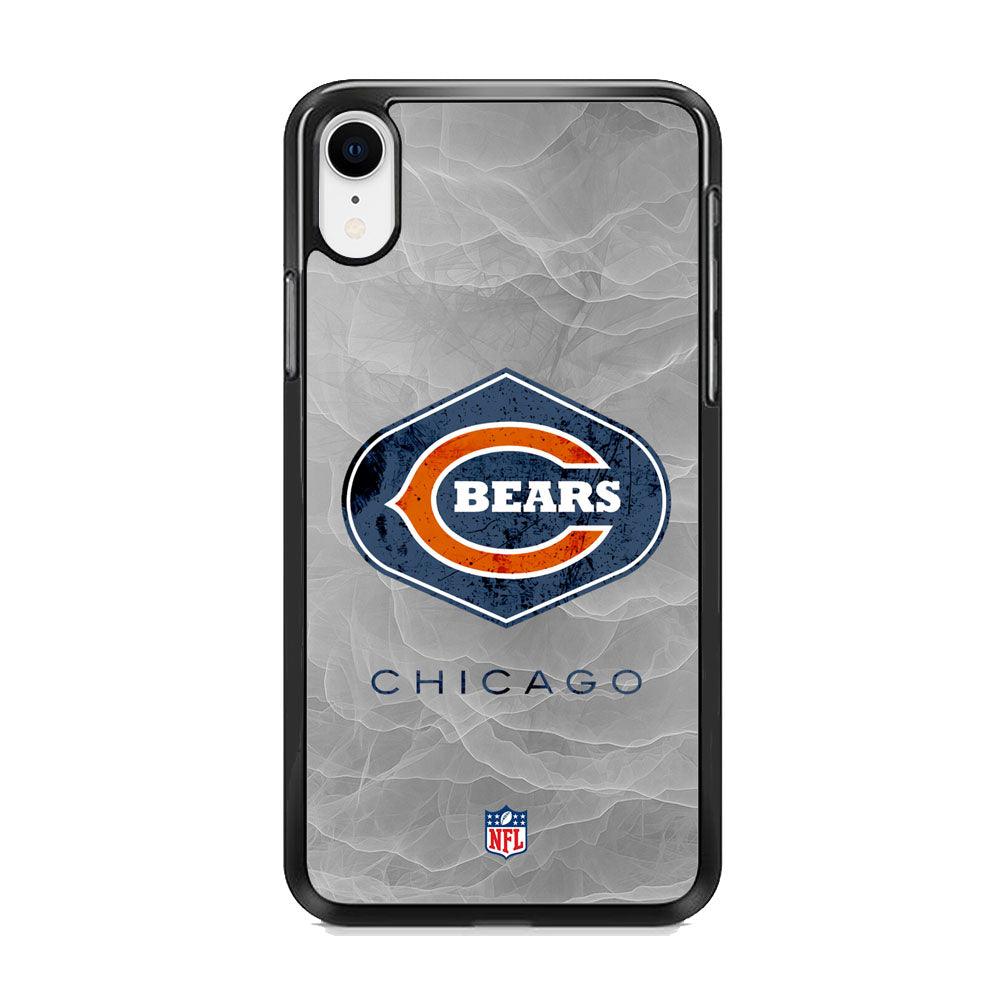 NFL Chicago Bears Smoke Wave iPhone XR Case-Rubber Black (2D Case)-Oxvistore