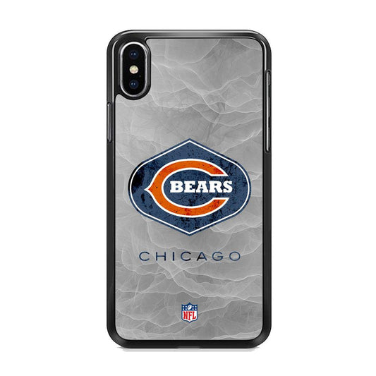 NFL Chicago Bears Smoke Wave iPhone X Case-Rubber Black (2D Case)-Oxvistore