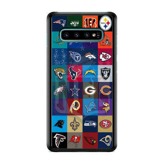 NFL Club of The Year Samsung Galaxy S10 Case-Rubber Black (2D Case)-Oxvistore