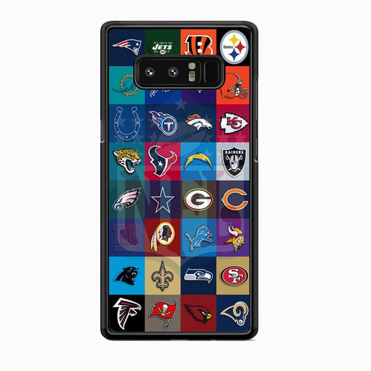 NFL Club of The Year Samsung Galaxy Note 8 Case-Rubber Black (2D Case)-Oxvistore