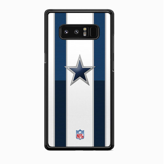 NFL Dallas Cowboys Light Glow Samsung Galaxy Note 8 Case-Rubber White (2D Case)-Oxvistore