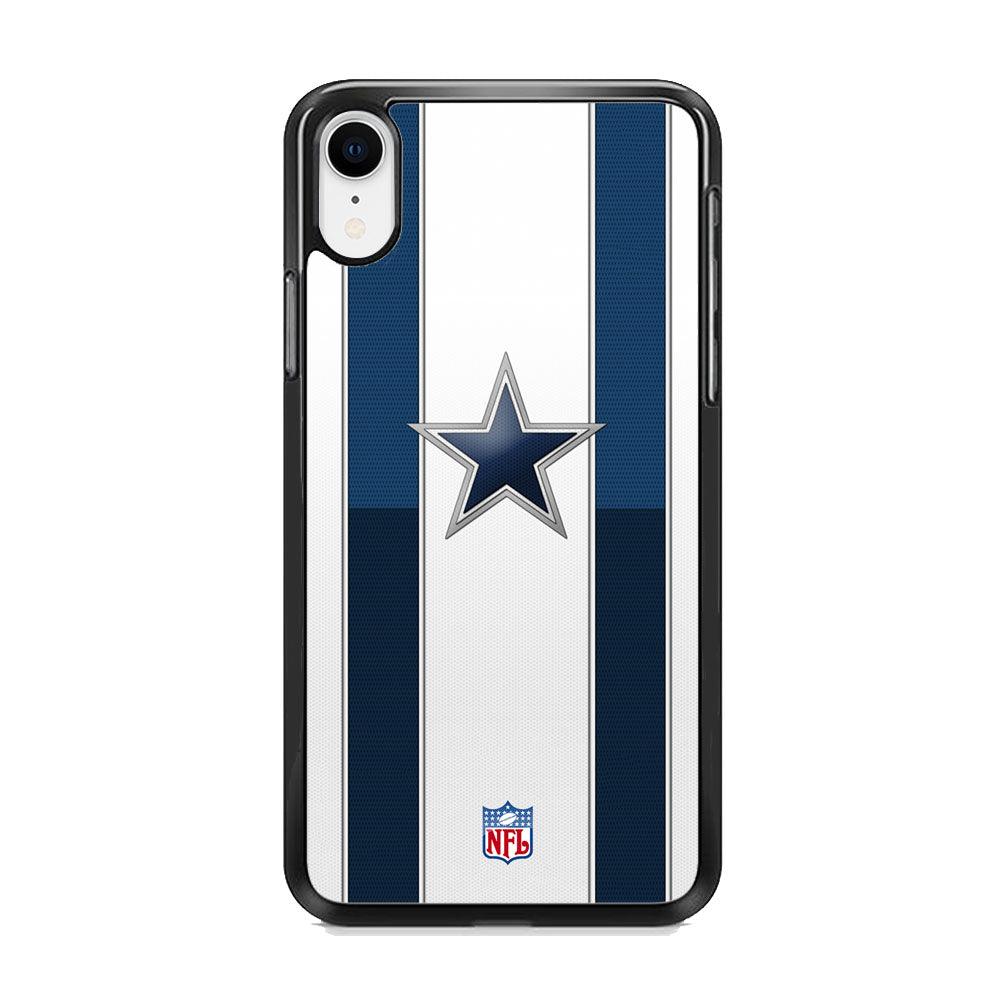 NFL Dallas Cowboys Light Glow iPhone XR Case-Rubber Black (2D Case)-Oxvistore
