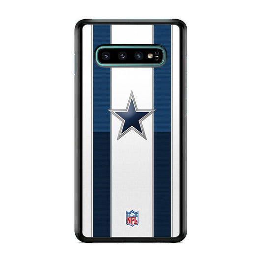 NFL Dallas Cowboys Light Glow Samsung Galaxy S10 Case-Rubber Black (2D Case)-Oxvistore
