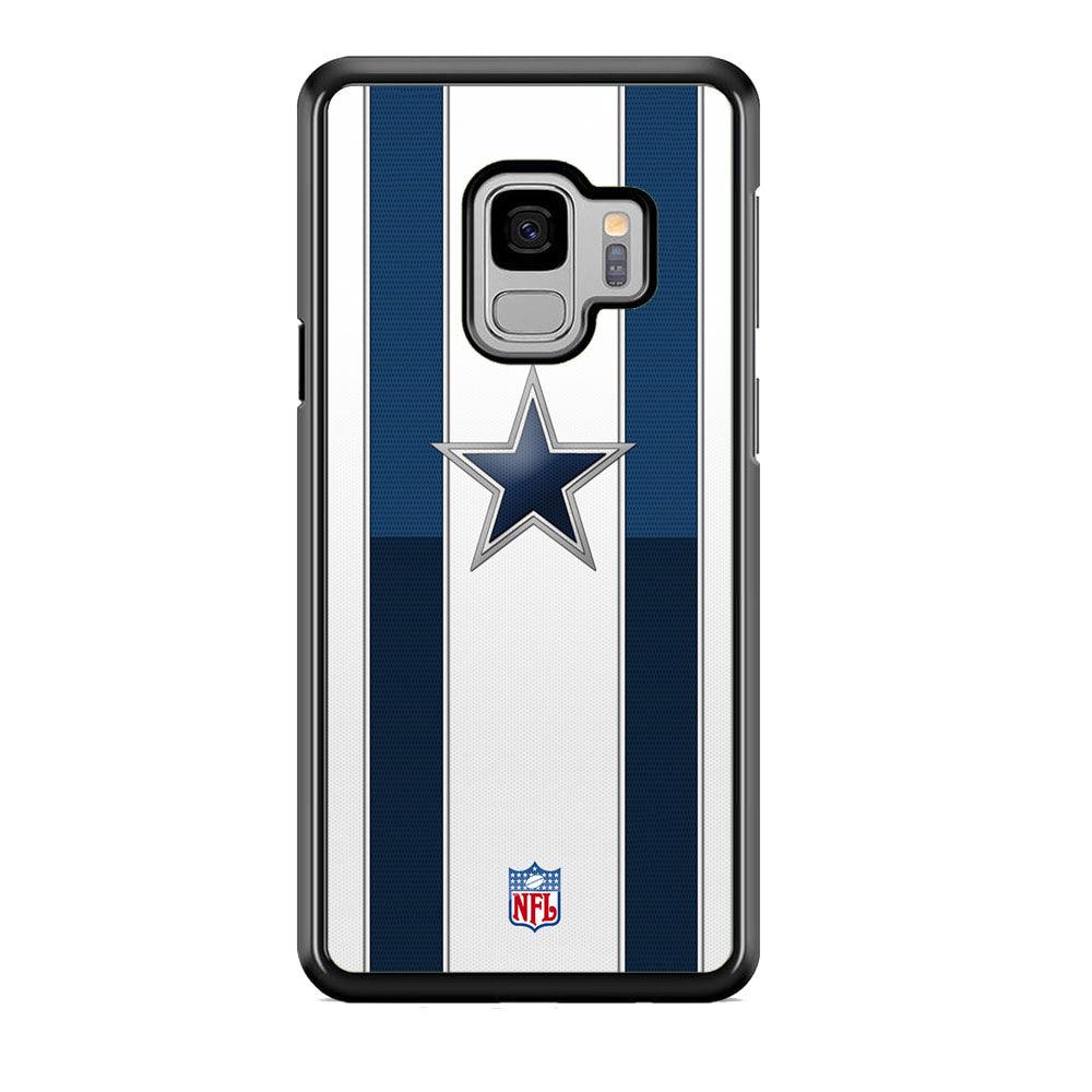 NFL Dallas Cowboys Light Glow Samsung Galaxy S9 Case-Rubber Black (2D Case)-Oxvistore