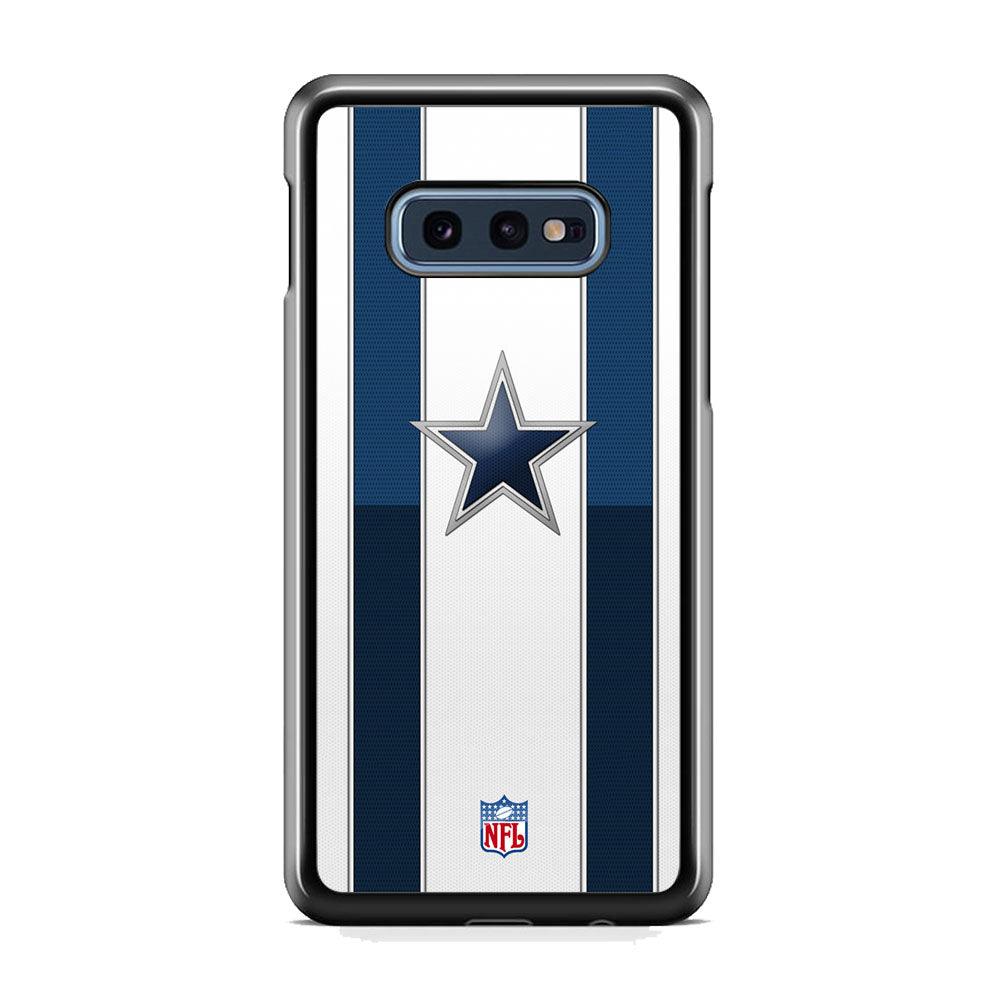 NFL Dallas Cowboys Light Glow Samsung Galaxy S10E Case-Rubber Black (2D Case)-Oxvistore