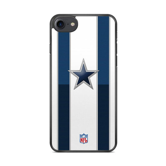 NFL Dallas Cowboys Light Glow iPhone 8 Case-Rubber White (2D Case)-Oxvistore