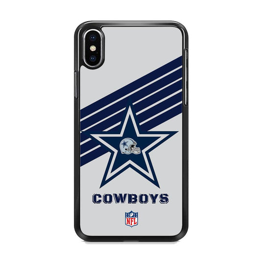 NFL Dallas Cowboys Prime Star iPhone XS Case-Rubber Black (2D Case)-Oxvistore